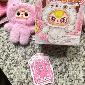 Baby Three BB3 Petite Cat Wardrobe Candy Meow Plush Keychain - Pink